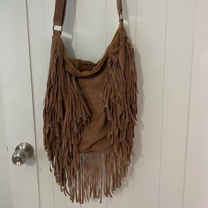 Fringe suede bag
